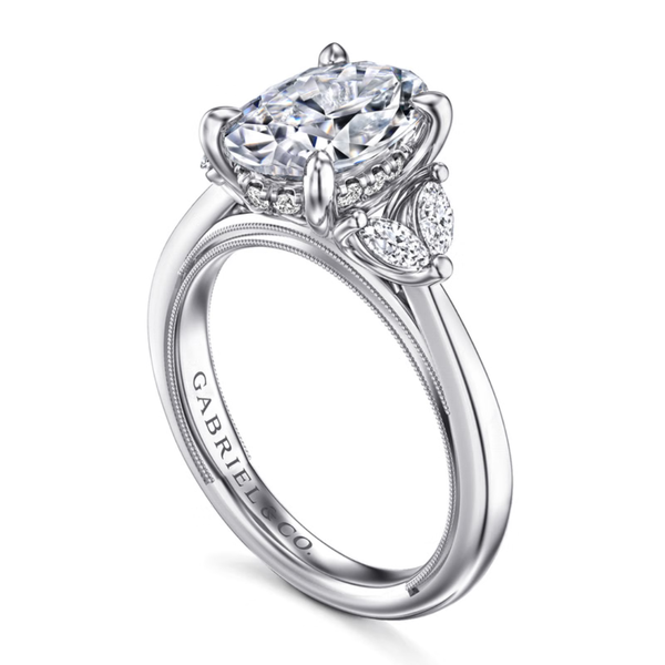 Gabriel & Co. Contemporary 14k White Gold Dani Oval Engagement Ring Image 3 SVS Fine Jewelry Oceanside, NY
