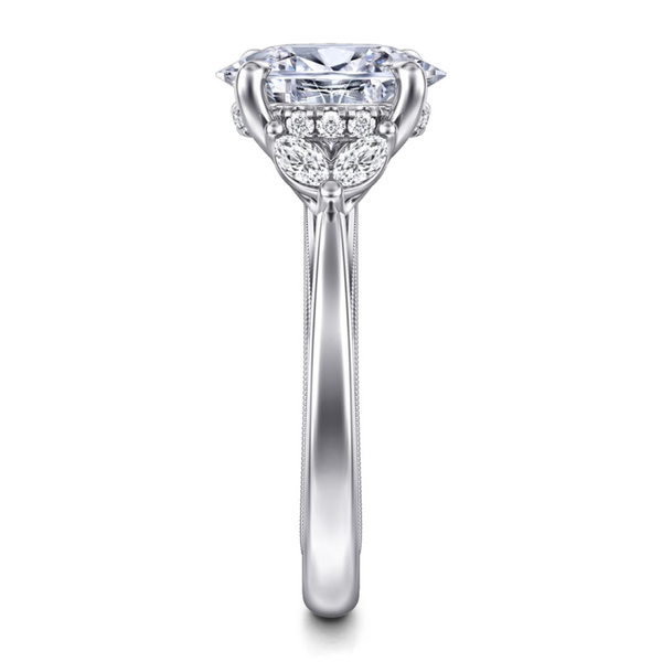 Gabriel & Co. Contemporary 14k White Gold Dani Oval Engagement Ring Image 4 SVS Fine Jewelry Oceanside, NY