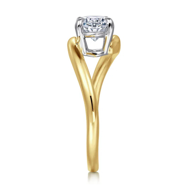Gabriel & Co. Contemporary 14K Yellow Gold Delphi Bypass Oval Engagement Ring Image 3 SVS Fine Jewelry Oceanside, NY