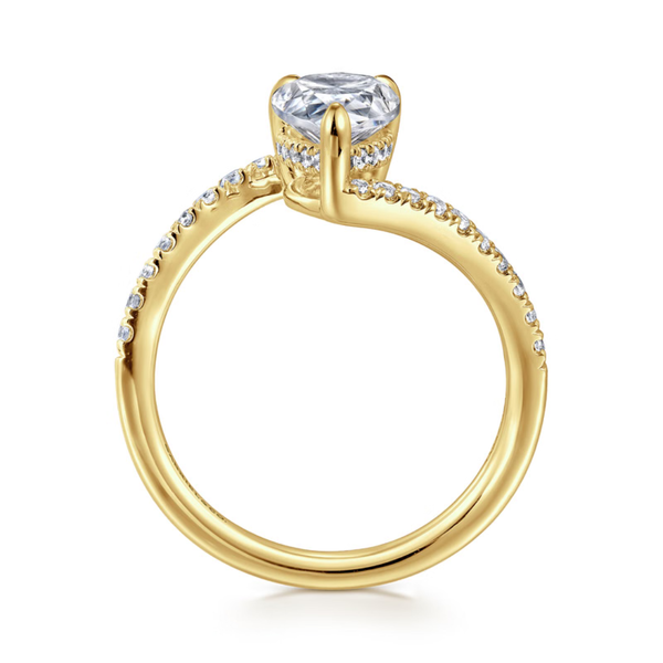 Gabriel & Co. Contemporary 14K Yellow Gold Leina Bypass Pear Shape Engagement Ring Image 2 SVS Fine Jewelry Oceanside, NY