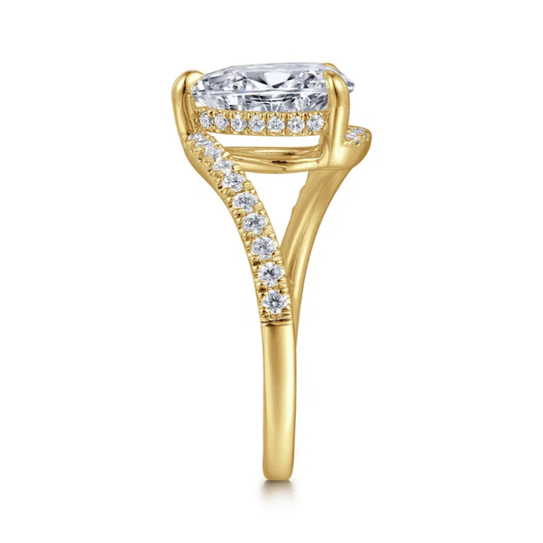 Gabriel & Co. Contemporary 14K Yellow Gold Leina Bypass Pear Shape Engagement Ring Image 4 SVS Fine Jewelry Oceanside, NY