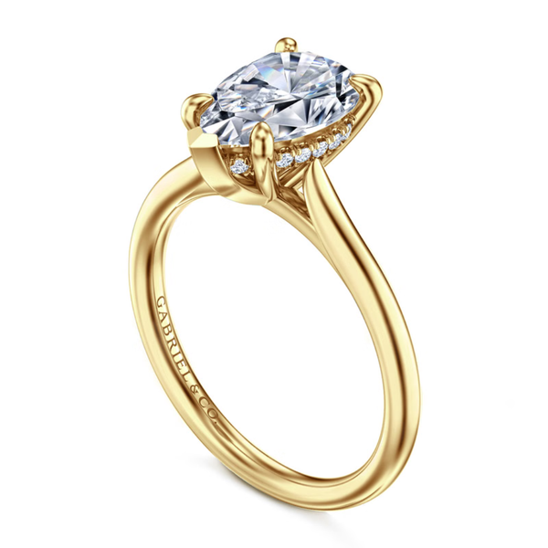 Gabriel & Co. Contemporary 14K Yellow Gold Aure Pear Shape Solitaire Engagement Ring Image 3 SVS Fine Jewelry Oceanside, NY