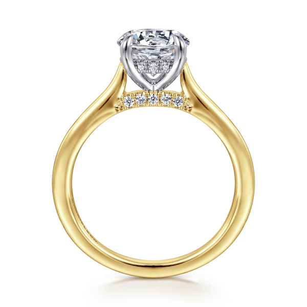 Gabriel & Co. Classic 14K Yellow Gold Ericka Round Engagement Ring Image 2 SVS Fine Jewelry Oceanside, NY