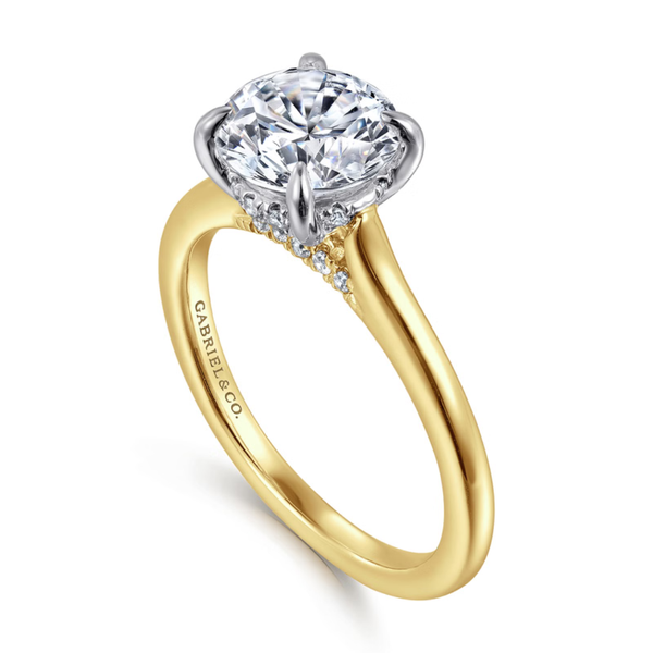 Gabriel & Co. Classic 14K Yellow Gold Ericka Round Engagement Ring Image 3 SVS Fine Jewelry Oceanside, NY