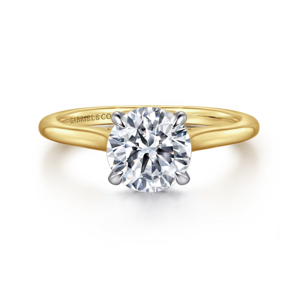 Gabriel & Co. Classic 14K Yellow Gold Ericka Round Engagement Ring SVS Fine Jewelry Oceanside, NY