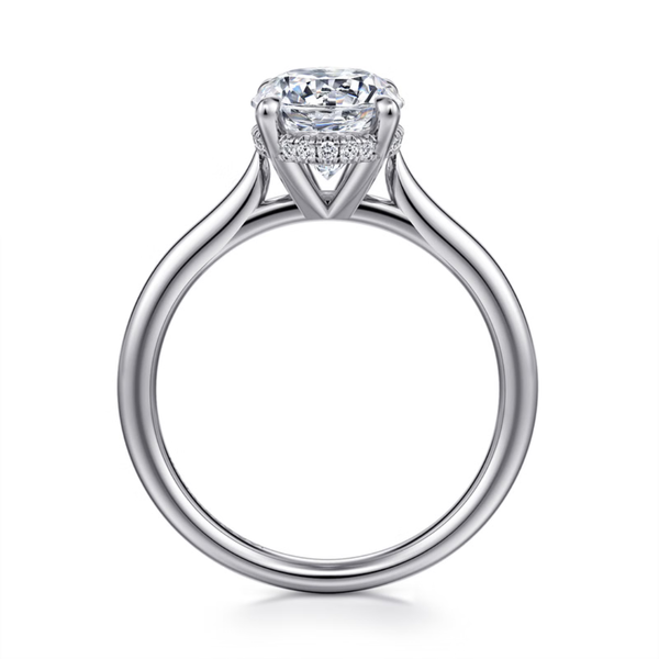 Gabriel & Co. Classic 14K White Gold Badia Oval Engagement Ring Image 2 SVS Fine Jewelry Oceanside, NY