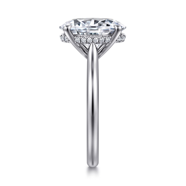 Gabriel & Co. Classic 14K White Gold Badia Oval Engagement Ring Image 4 SVS Fine Jewelry Oceanside, NY