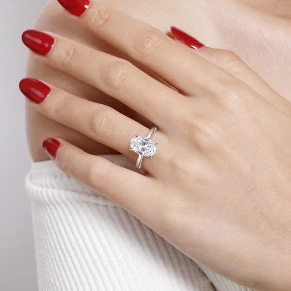 Gabriel & Co. Classic 14K White Gold Badia Oval Engagement Ring Image 5 SVS Fine Jewelry Oceanside, NY