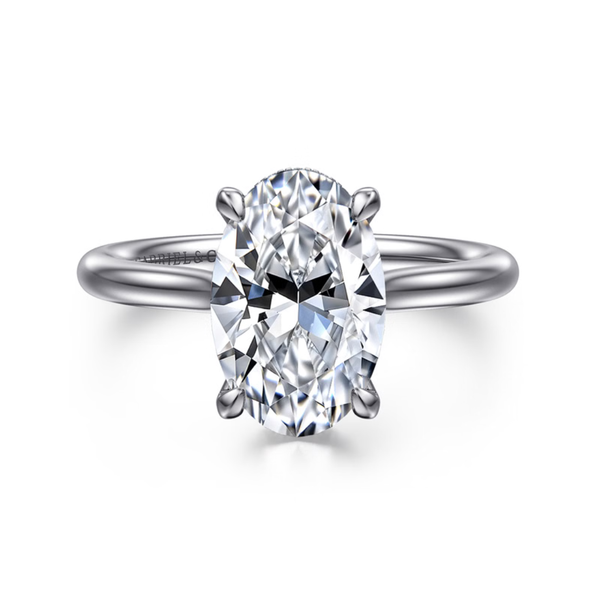 Gabriel & Co. Classic 14K White Gold Badia Oval Engagement Ring SVS Fine Jewelry Oceanside, NY