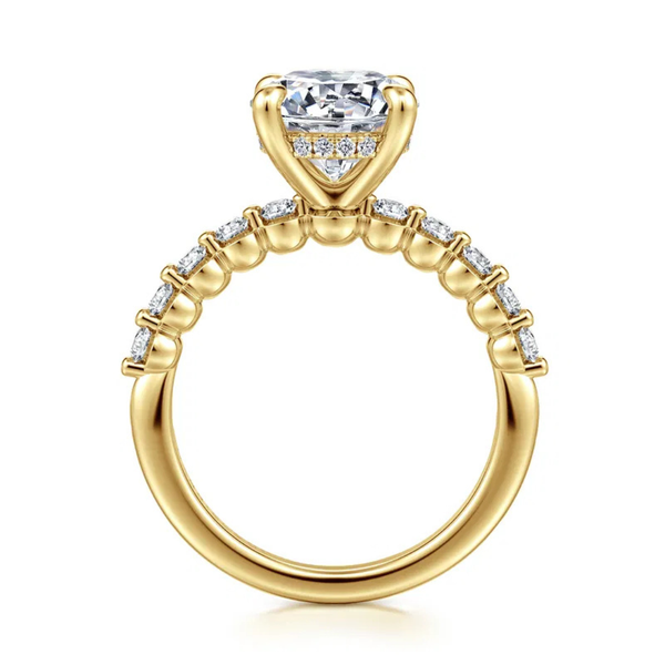 Gabriel & Co. Contemporary 14K Yellow Gold Kim Round Engagement Ring Image 2 SVS Fine Jewelry Oceanside, NY