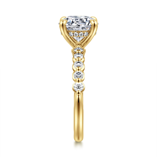 Gabriel & Co. Contemporary 14K Yellow Gold Kim Round Engagement Ring Image 4 SVS Fine Jewelry Oceanside, NY