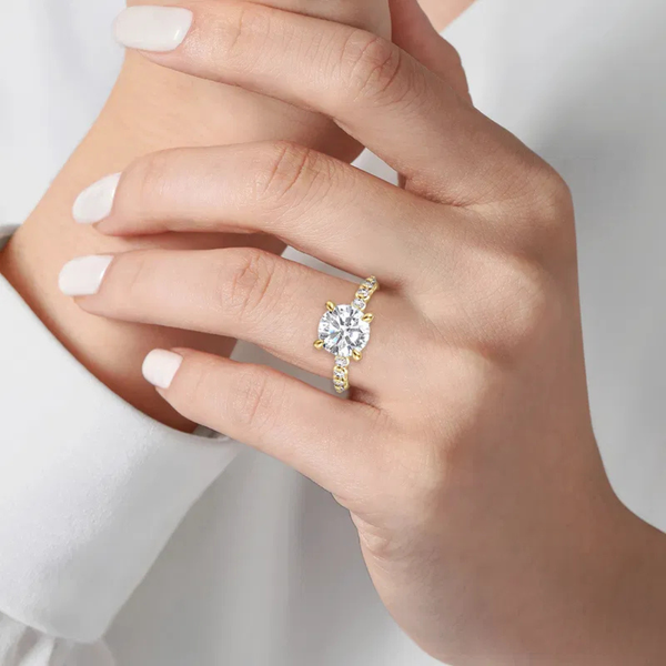 Gabriel & Co. Contemporary 14K Yellow Gold Kim Round Engagement Ring Image 5 SVS Fine Jewelry Oceanside, NY