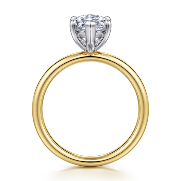 Gabriel & Co. Contemporary 14K White- Yellow Gold Unite Marquise Shape Engagement Ring Image 2 SVS Fine Jewelry Oceanside, NY