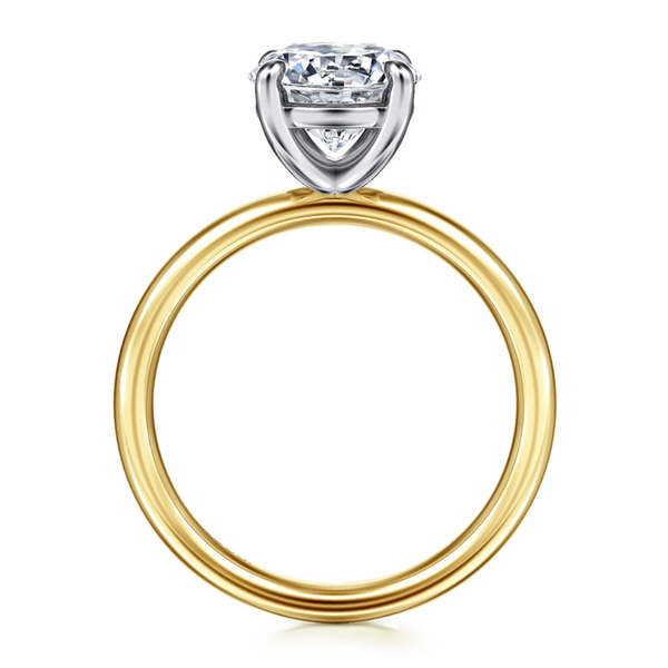 Gabriel & Co. Contemporary 14K White- Yellow Gold Unite Round Engagement Ring Image 2 SVS Fine Jewelry Oceanside, NY