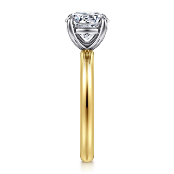 Gabriel & Co. Contemporary 14K White- Yellow Gold Unite Round Engagement Ring Image 4 SVS Fine Jewelry Oceanside, NY