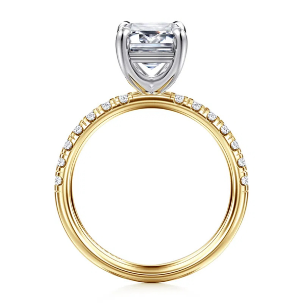 Gabriel & Co. Contemporary 14K White- Yellow Gold Winslow Emerald Engagement Ring Image 2 SVS Fine Jewelry Oceanside, NY