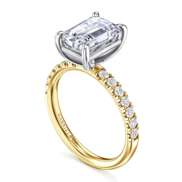 Gabriel & Co. Contemporary 14K White- Yellow Gold Winslow Emerald Engagement Ring Image 3 SVS Fine Jewelry Oceanside, NY