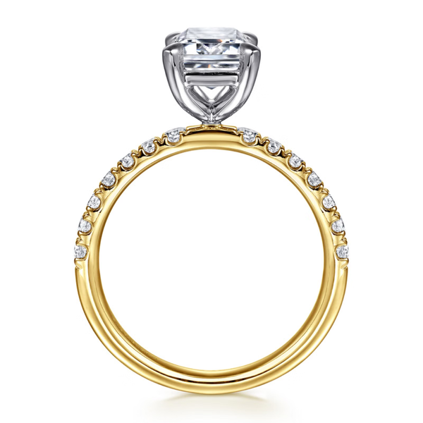 Gabriel & Co. Contemporary 14K White- Yellow Gold Winslow Emerald Engagement Ring Image 2 SVS Fine Jewelry Oceanside, NY
