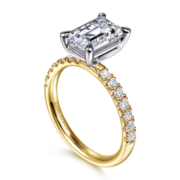 Gabriel & Co. Contemporary 14K White- Yellow Gold Winslow Emerald Engagement Ring Image 3 SVS Fine Jewelry Oceanside, NY