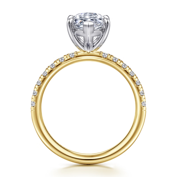 Gabriel & Co. Contemporary 14K White- Yellow Gold Winslow Marquise Engagement Ring Image 2 SVS Fine Jewelry Oceanside, NY