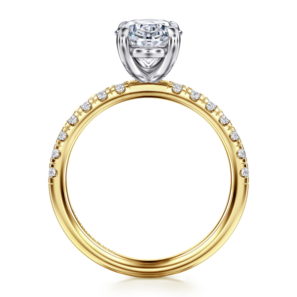 Gabriel & Co. Contemporary 14K White- Yellow Gold Winslow Oval Engagement Ring Image 2 SVS Fine Jewelry Oceanside, NY