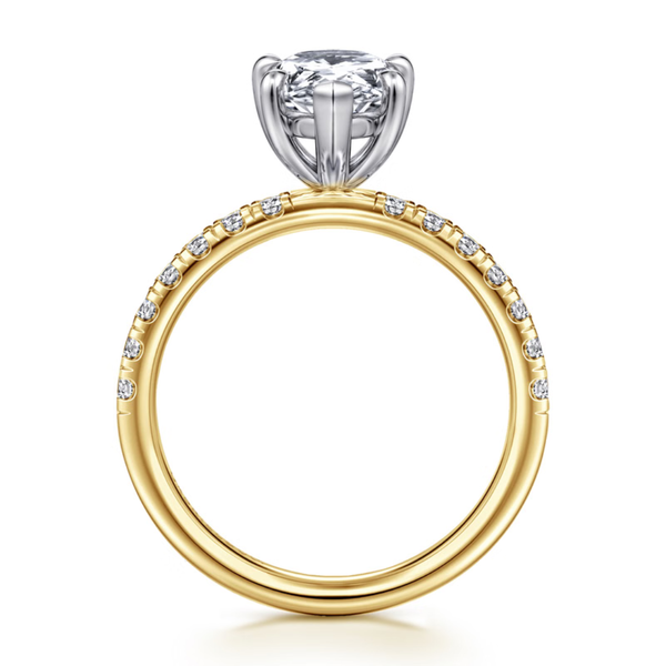 Gabriel & Co. Contemporary 14K White- Yellow Gold Winslow Pear Engagement Ring Image 2 SVS Fine Jewelry Oceanside, NY