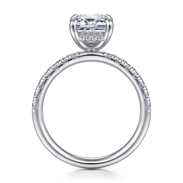 Gabriel & Co. Contemporary 14K White Gold Adela Emerald Cut Hidden Halo Engagement Ring Image 2 SVS Fine Jewelry Oceanside, NY