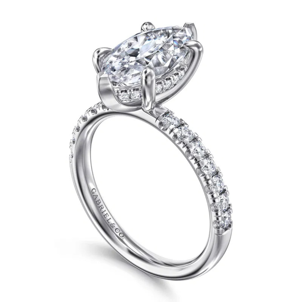 Gabriel & Co. Contemporary 14K White Gold Adela Marquise Hidden Halo Engagement Ring Image 3 SVS Fine Jewelry Oceanside, NY