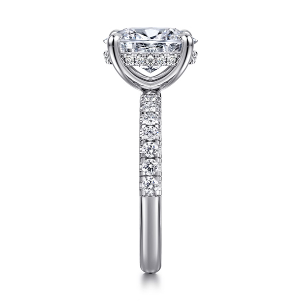 Gabriel & Co. Contemporary 14K White Gold Adela Oval Hidden Halo Engagement Ring Image 4 SVS Fine Jewelry Oceanside, NY