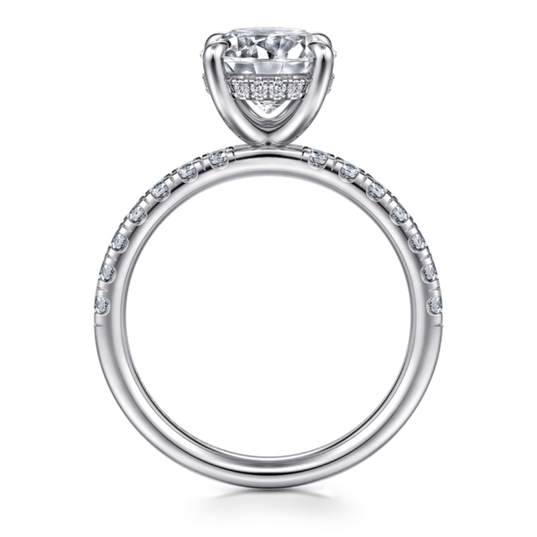 Gabriel & Co. Contemporary 14K White Gold Adela Round Hidden Halo Engagement Ring Image 2 SVS Fine Jewelry Oceanside, NY