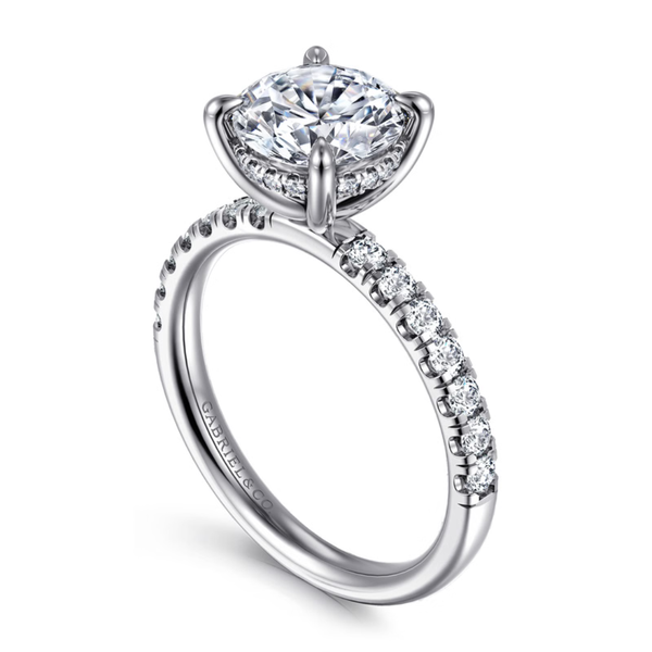 Gabriel & Co. Contemporary 14K White Gold Adela Round Hidden Halo Engagement Ring Image 3 SVS Fine Jewelry Oceanside, NY