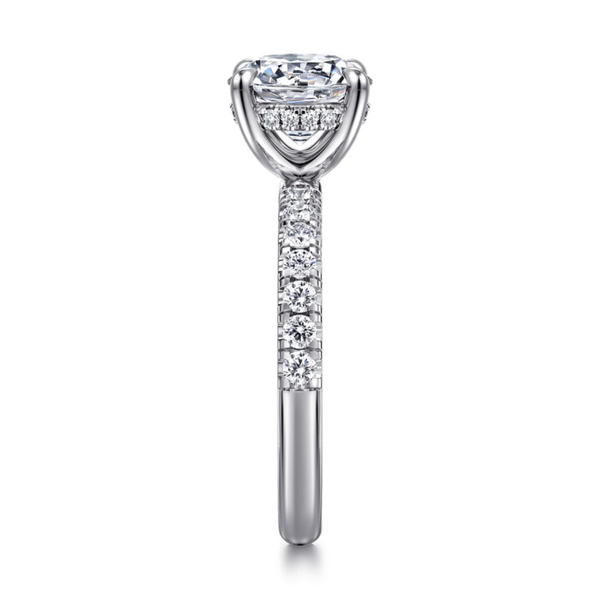 Gabriel & Co. Contemporary 14K White Gold Adela Round Hidden Halo Engagement Ring Image 4 SVS Fine Jewelry Oceanside, NY