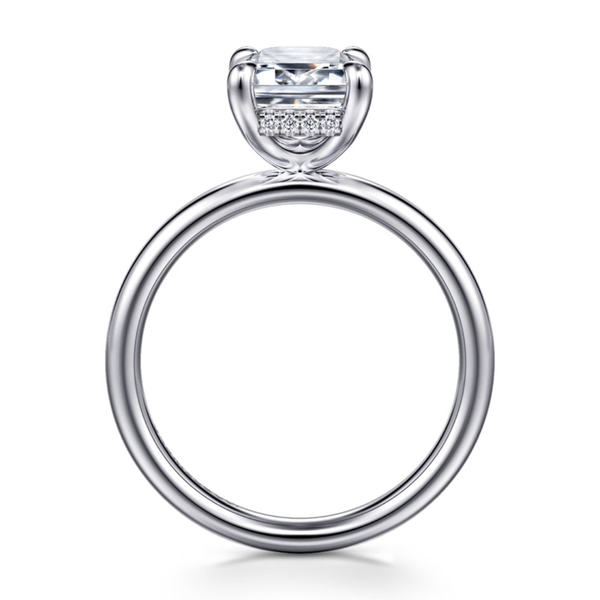 Gabriel & Co. Classic14K White Gold Peace Emerald Cut Engagement Ring Image 2 SVS Fine Jewelry Oceanside, NY