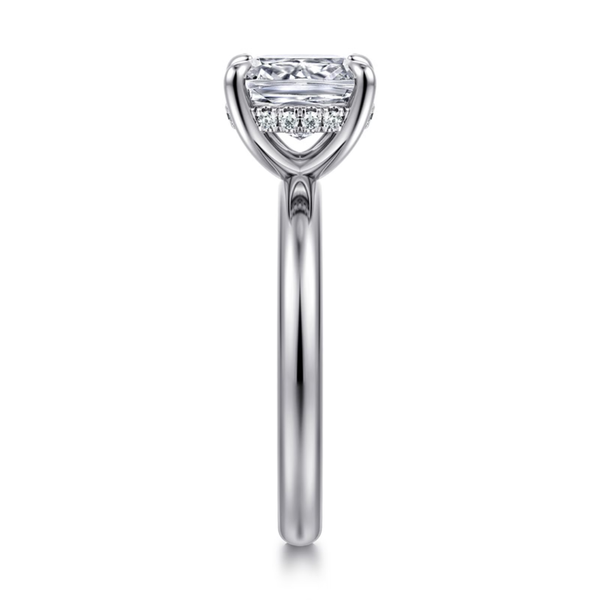 Gabriel & Co. Classic14K White Gold Peace Elongated Cushion Cut Engagement Ring Image 4 SVS Fine Jewelry Oceanside, NY