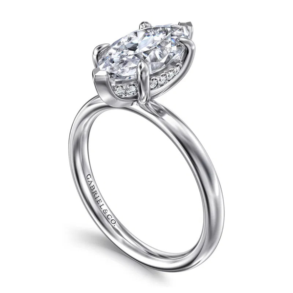 Gabriel & Co. Classic14K White Gold Peace Marquise Cut Engagement Ring Image 3 SVS Fine Jewelry Oceanside, NY