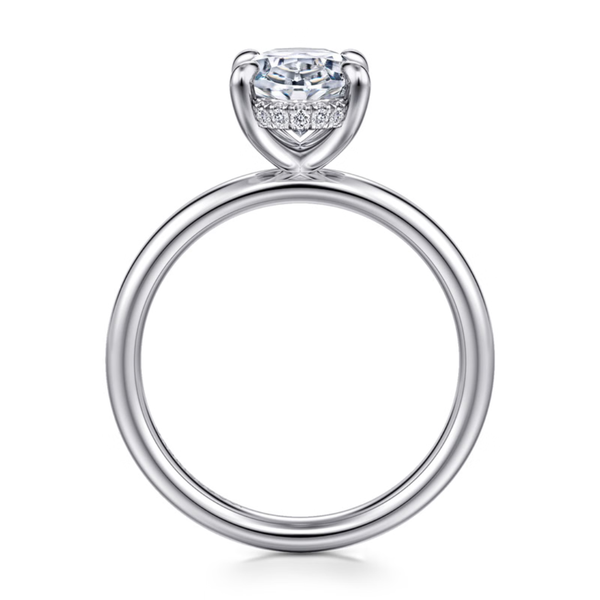 Gabriel & Co. Classic14K White Gold Peace Oval Cut Engagement Ring Image 2 SVS Fine Jewelry Oceanside, NY