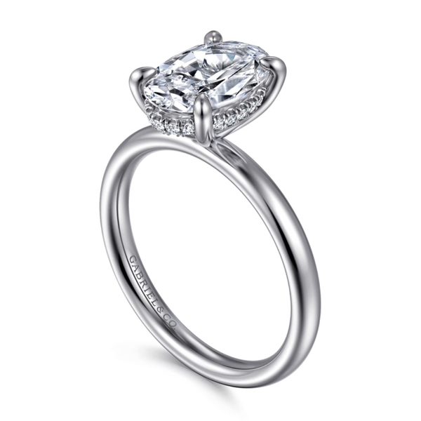 Gabriel & Co. Classic14K White Gold Peace Oval Cut Engagement Ring Image 3 SVS Fine Jewelry Oceanside, NY