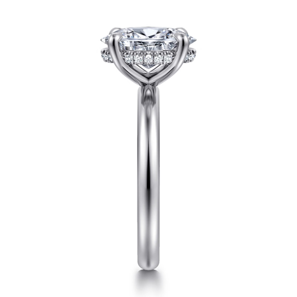 Gabriel & Co. Classic14K White Gold Peace Oval Cut Engagement Ring Image 4 SVS Fine Jewelry Oceanside, NY