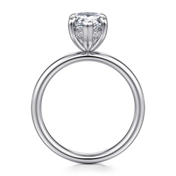 Gabriel & Co. Classic14K White Gold Peace Pear Cut Engagement Ring Image 2 SVS Fine Jewelry Oceanside, NY