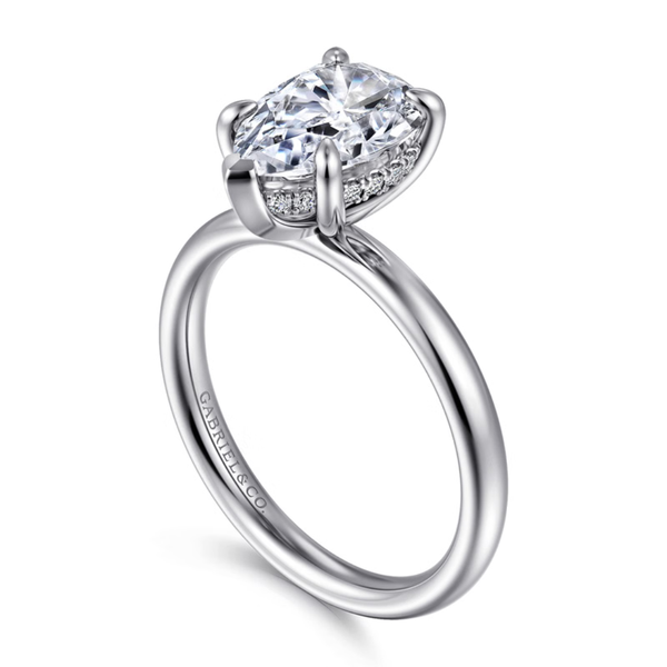 Gabriel & Co. Classic14K White Gold Peace Pear Cut Engagement Ring Image 3 SVS Fine Jewelry Oceanside, NY