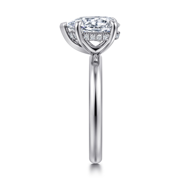 Gabriel & Co. Classic14K White Gold Peace Pear Cut Engagement Ring Image 4 SVS Fine Jewelry Oceanside, NY