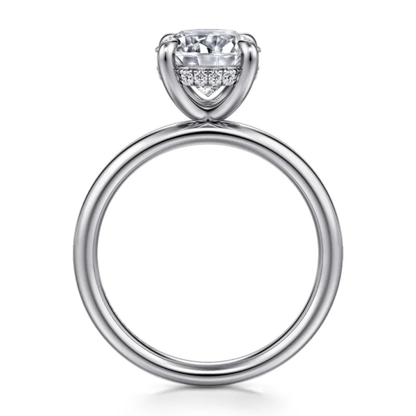 Gabriel & Co. Classic14K White Gold Peace Round Cut Engagement Ring Image 2 SVS Fine Jewelry Oceanside, NY