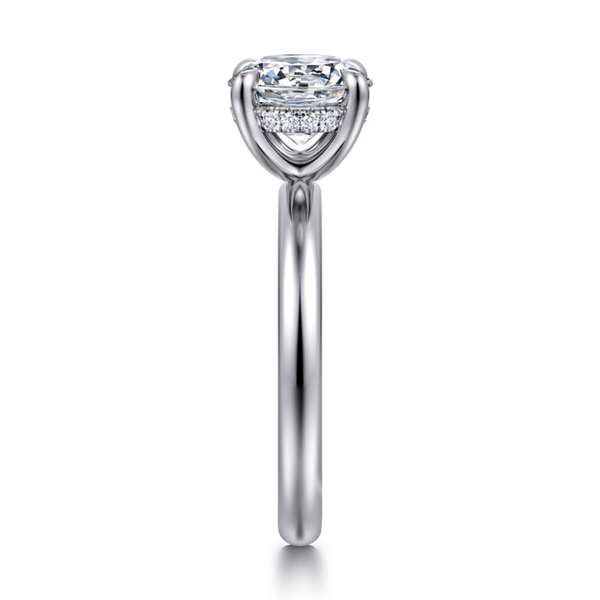 Gabriel & Co. Classic14K White Gold Peace Round Cut Engagement Ring Image 4 SVS Fine Jewelry Oceanside, NY