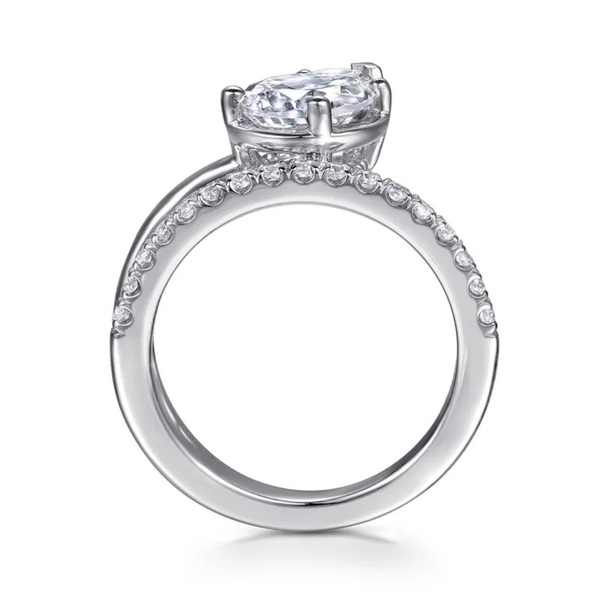 Gabriel & Co. Contemporary Margo 14K White Gold Bezel Prong Pear Shape Wrap Engagement Ring Image 2 SVS Fine Jewelry Oceanside, NY