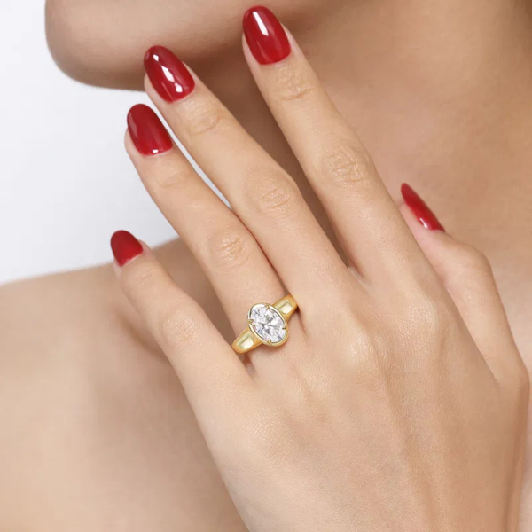 Gabriel & Co. Contemporary 14K Yellow Gold Ettie Oval Engagement Ring Image 5 SVS Fine Jewelry Oceanside, NY