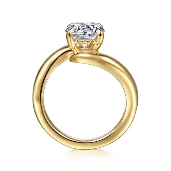 Gabriel & Co. Contemporary 14K Yellow Gold Bettie Round Bypass Engagement Ring Image 2 SVS Fine Jewelry Oceanside, NY