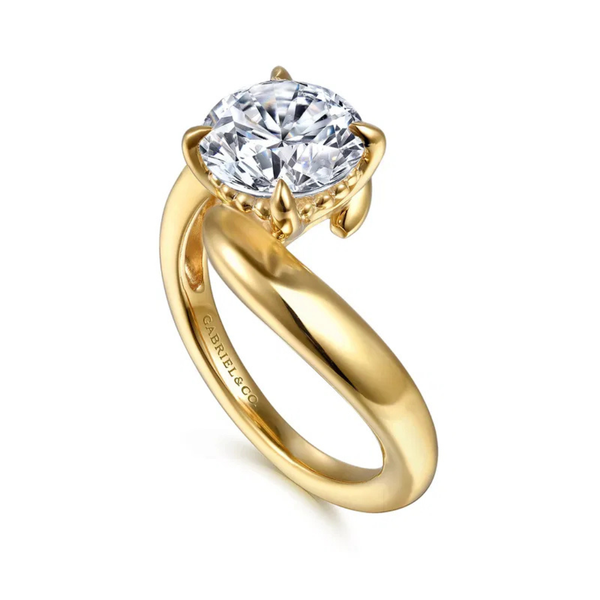 Gabriel & Co. Contemporary 14K Yellow Gold Bettie Round Bypass Engagement Ring Image 3 SVS Fine Jewelry Oceanside, NY