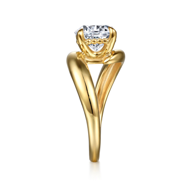 Gabriel & Co. Contemporary 14K Yellow Gold Bettie Round Bypass Engagement Ring Image 4 SVS Fine Jewelry Oceanside, NY