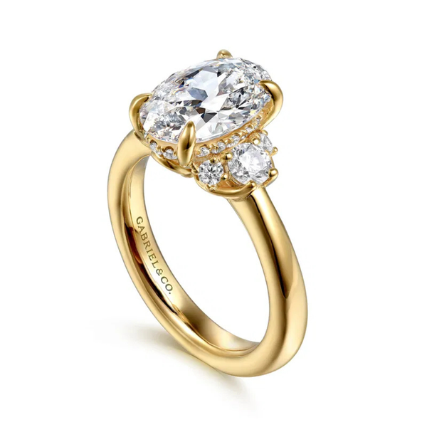 Gabriel & Co. Lotus 14K Yellow Gold Mattie Oval Cut Engagement Ring Image 3 SVS Fine Jewelry Oceanside, NY
