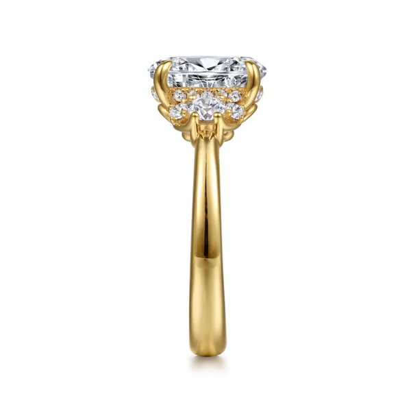 Gabriel & Co. Lotus 14K Yellow Gold Mattie Oval Cut Engagement Ring Image 4 SVS Fine Jewelry Oceanside, NY